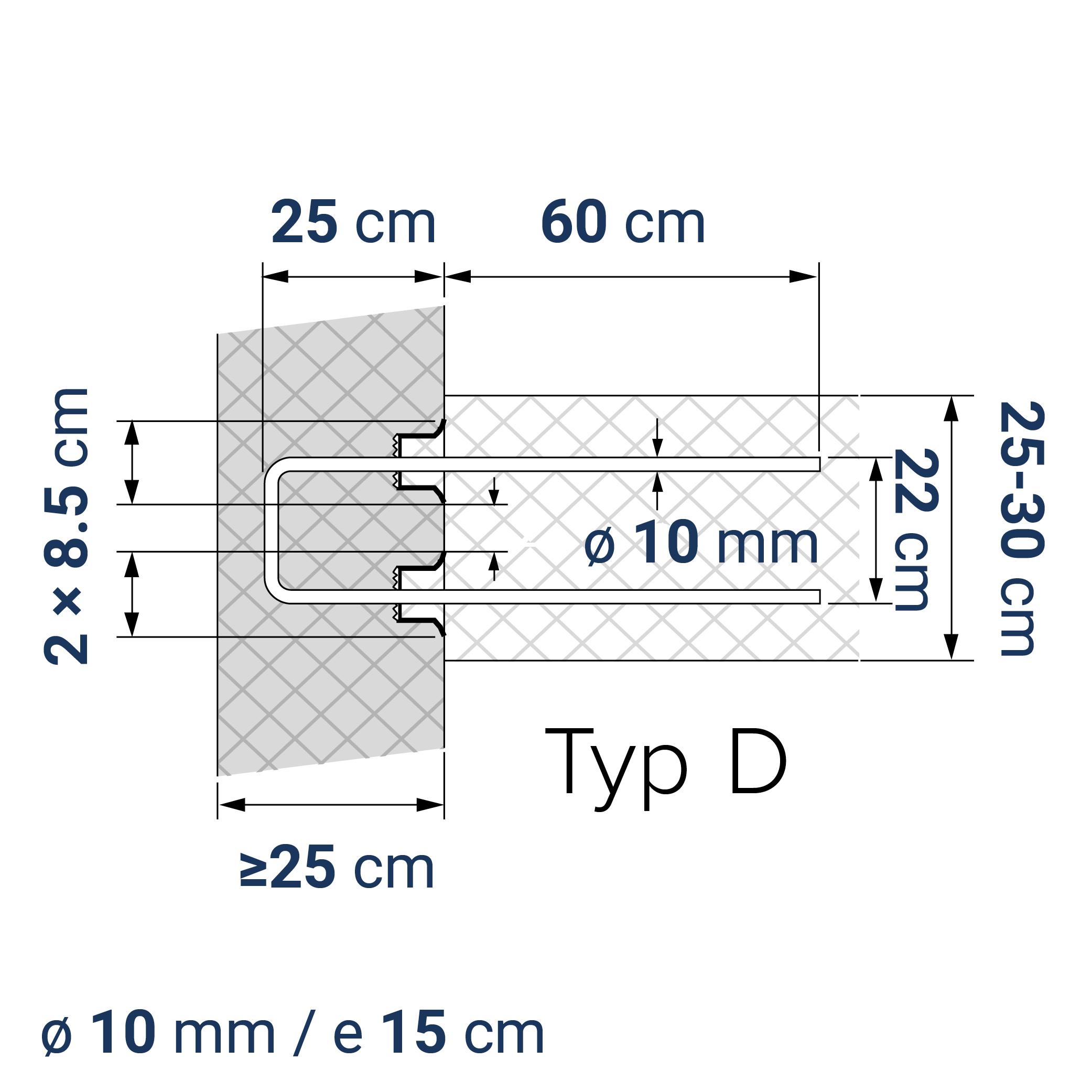 A432000311 7640324040899 BE-BOX® Bewehrungsbox Typ D22-10-15 h25 lü60 | Variante zu EBEA 31 | 80 cm | 8.70 kg/m
